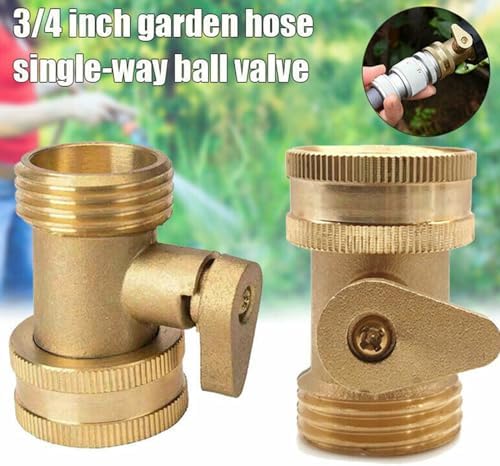 OAkita Garden Hose Connector, 2-Piece 3/4 in. Heavy-Duty Solid Brass Garden Hose shutoff Valve with 4 Extra Rubber washers - Image 2