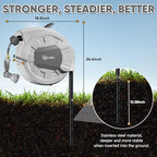 SILVEL Automatic Retractable Garden Hose Reel on Metal Spike, 1/2 in x 90FT Ground Mounted Outside, UV Resistant with 10 Pattern Nozzle, 360° Swivel, No Holes in Your House, Easy Installation - Image 5