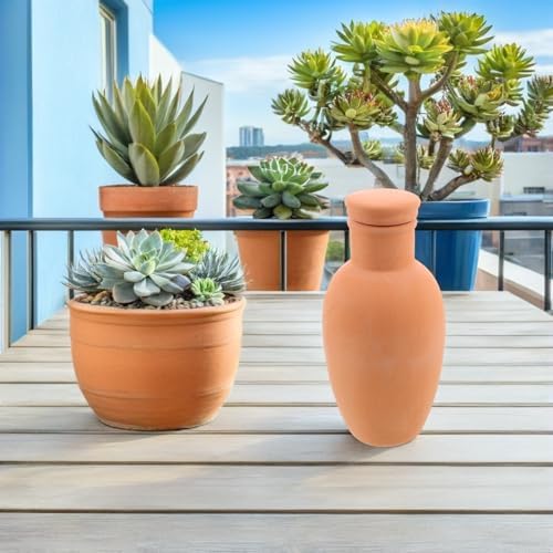 NUOBESTY Self Watering Stakes and Elegant Spike Design Terracotta 4pcs Automatic Watering Device with Optimal Breathability for Plants and Potted Plants for Offices and Balconies - Image 5