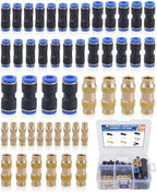 50PCS Push to Connect Fittings Kit, Quick Connect Air Hose Fittings by EilxMag