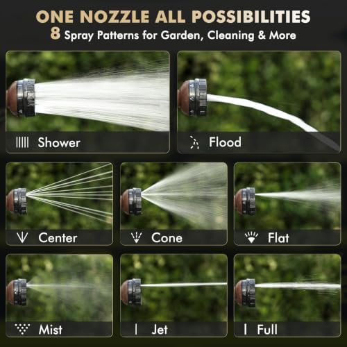 RESTMO Garden Hose Nozzle Heavy Duty, Thumb Control Metal Sprayer Nozzle - Image 4