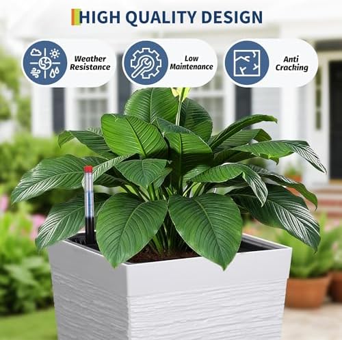Tall Outdoor Planters Set of 2, 22.5'' Planters for Outdoor Plants - Image 5