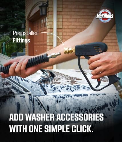 McKillans® Short Pressure Washer Gun with Swivel - High Pressure Water Handle with 3/8" Male Plug and 1/4” Quick Connector Coupler - Power Washer Gun Compatible with Foam Cannon - Car Wash Foam Gun - Image 4