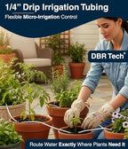 DBR Tech® 1/4 Drip Irrigation Tubing, 200 Feet, Flexible PVC Plastic Drip Irrigation Hose for Gardening, Misting, Hydroponics and DIY Landscape Garden Projects, Blank Distribution (200ft, White) - Image 2