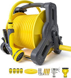 Portable Garden Hose Reel With Hose Nozzle And 15/20/25/30/40M Hose, Free Standing Or Wall Mounted Water Hose Reel Mobile Cart For Garden Watering And Car Washing(Size:20M,Color:B) by Unknown
