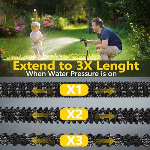 50 ft Expandable Garden Hose - Superior Strength 3750D - 4 -Layer Latex Core - Expanding Water hoses - Extra Strong Brass Connectors/Storage Bag - Image 4