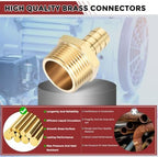 8Pcs Brass Hose Barb Fittings 5/8" Hose Barb to 1" NPT Male Fittings - Image 4