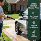 Gaoyashuiqiang Nozzle, Heavy Duty Adjustable Twist Hose Nozzle Jet Sweeper Nozzle, Power Blaster High Pressure Water Wand Hose Nozzle for Lawn Watering, Car Washing and Outdoor Cleaning, Pressure - Image 2