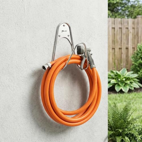 JBscoop Garden Hose Holder Stainless Steel Small Wall Mount Garden Hose Hook, Ideal for Water, Air, Hydraulic Hose, Ropes, Extension Cords Heavy Duty & Rust Proof (2) - Image 2