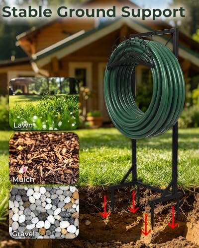 Garden Hose Holder Stand, Heavy Duty Freestanding Metal Rack - Image 4