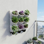 Vertical Wall Planter 3-Tier, 9-Pot Hanging Plant Holder(White) - Image 6