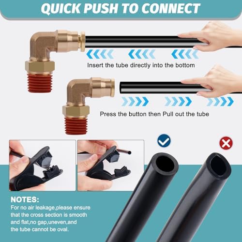 100FT 1/4" DOT Air Line Kit with 22PCS Brass Fittings, Cutter & Teflon Tape - Image 6