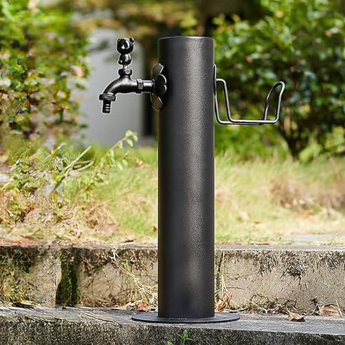 Pool Fountain Acrylic Waterfall Spillway Decorative Water Feature,Stainless Steel Vertical Garden Water Column with Copper Faucet, Freestanding Hose Stand for by Unknown