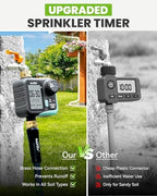 RAINPOINT Sprinkler Timer for Garden Hose - Hose Timer with Cycle & Soak/Rain Delay/Automatic Watering/Manual Watering, Programmable Irrigation System with Large Display for Lawn, Yard, Brass Inlet - Image 4