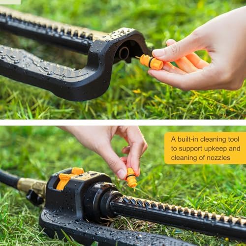FANHAO Oscillating Sprinkler for Yard, Garden and Flower Beds, Covers Up to 3,600 sq. ft., Durable Lawn Sprinkler with 19 Precision Nozzles, Adjustable Range Watering System - Image 6