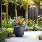 Kante Large Round Bowl Charcoal Concrete Planter 18" Dia, Outdoor - Image 6