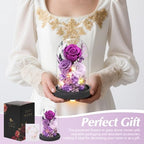 Casaido Preserved Roses Flowers for Delivery, Mothers Day Rose Gifts for Mom Her, Purple Forever Flores in Glass Dome for Wife Girlfriend Grandma, Anniversary Birthday Gift for Vanlentines Christmas - Image 2