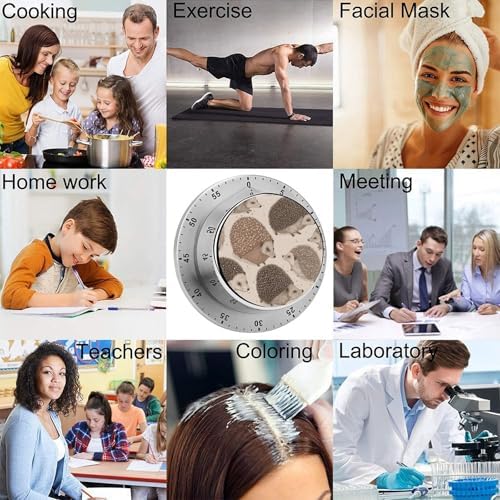 Mechanical Kitchen Timers for Cooking,Small Animal Pattern Printed 60 Minute Magnetic Countdown Timer,Cute Cooking Timers with Alarm,Stainless Steel Time Timer Manual No Batteries Required - Image 5