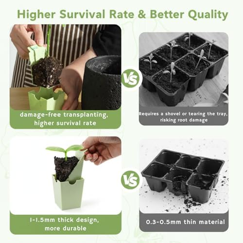 2 Pack Seed Starter Trays, Lift-Out Handles, Easy Transplanting - Image 5