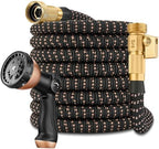 200 ft Garden Hose - Expandable Garden Hose with 10 Function Spray Nozzle - Kink-Free, Lightweight, Durable, Flexible, 2026 New Retractable Water Hoses for Yard, Lawn, Gardening(Black Rose gold) by ICTPTOSL
