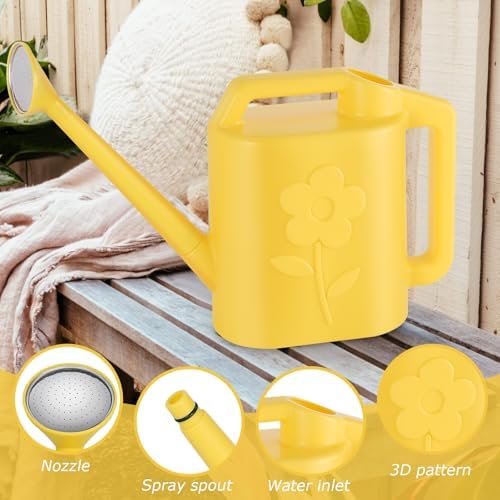 2 Gallon Watering Can for Indoor Plants, Garden Watering Cans for Outdoor Plant House Flower, Modern Plant Watering Can Large Long Spout with Sprinkler Head - Image 3