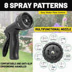 Garden Hose 75 ft, Heavy Duty Stainless Steel Metal Water Hose with 8 Function Nozzle, No Kink, Leak-proof and Lightweight, Easy to Use and Sturdy, Puncture-Proof Outdoor Yard Hose - Image 4