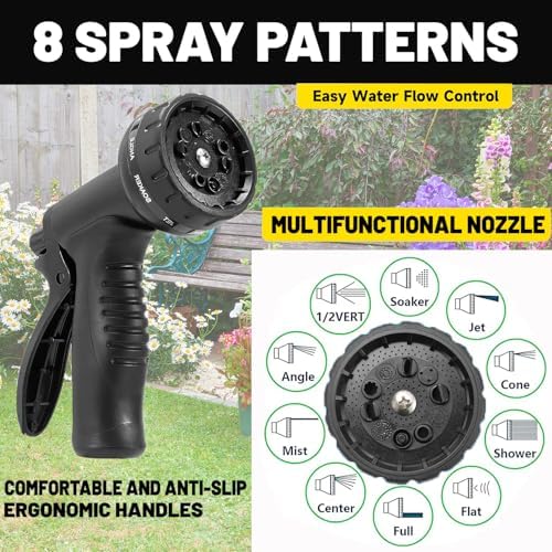 Garden Hose 75 ft, Heavy Duty Stainless Steel Metal Water Hose with 8 Function Nozzle, No Kink, Leak-proof and Lightweight, Easy to Use and Sturdy, Puncture-Proof Outdoor Yard Hose - Image 4