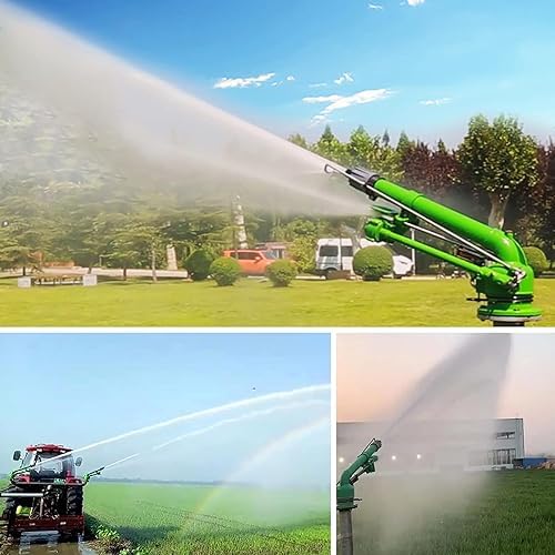 Farm Irrigation Sprinklers On Tripod Base, 360° Heavy-Duty Metal Impulse Sprinkler,Tripod Sprinkler, Large-Area Rotating Rocker Nozzle Lawn Sprayer, for Farms, Orchards - Image 2