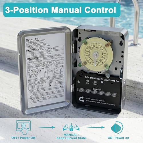 T101 Mechanical Timer Switch, Pool Pump Timer, 120V 40A SPST - Image 5