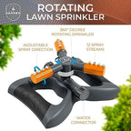 Joeys Garden Rotating Lawn Sprinkler for Yard & Kids, 360° Coverage, Orange - Image 4