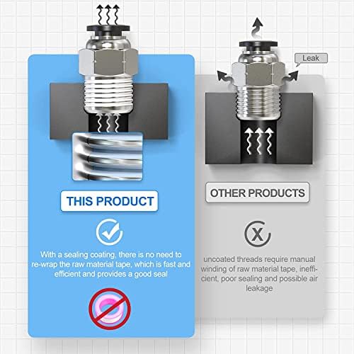 TAILONZ PNEUMATIC Elbow and Straight Combination 1/4 Inch Tube OD x 1/4 Inch NPT Thread Push to Connect Fittings PC-1/4-N2+PL-1/4-N2(Pack of 30) - Image 6