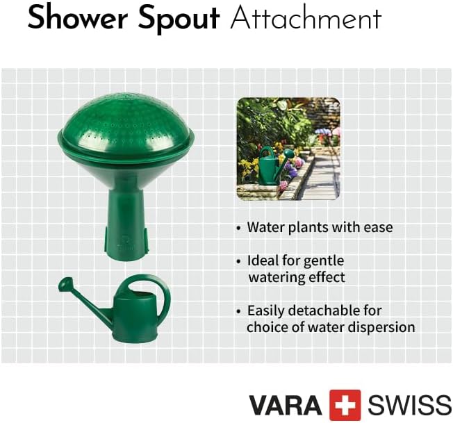 Consolidated Plastics Durable Swiss Watering Can with UV Protection, Ergonomic Handle for Indoor/Outdoor Gardening, Made in Switzerland (7 Liter, Green) - Image 5