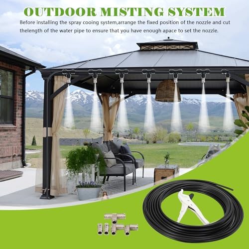 860PSI High Pressure Mist Cooling System Pump with 20pcs Nozzles, 180W Mister System for Outside Patio, Patio Misting Mister System Kit Greenhouse Misting System - Image 5