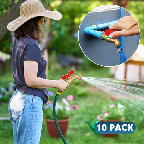 VIHOSE 10 Pack Brass Hose Bib 3/4" Mip X 3/4" Mht, Red Spigot - Image 5