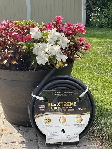 Flexon Flextreme 5/8" x 50ft Black Synthetic Performance Rubber Garden Hose – Lightweight, All-Weather Flexibility, Heavy-Duty, Kink-Resistant, Solid Brass Couplings, Watering Hose for Lawn & Garden - Image 7