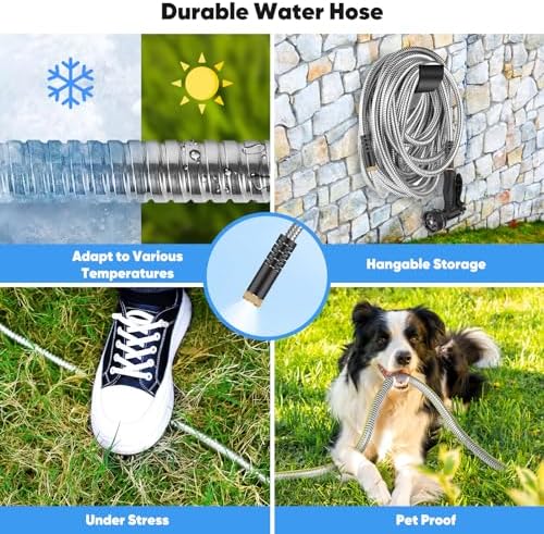 Garden Hose, Water Hose with 10 Function Nozzles, No Kinks, Flexible Hose, Lightweight, Puncture Proof Hose for Yard and Outdoor（52FT） - Image 4