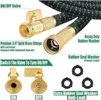 100 ft Expandable Garden Hose - Kink Free Flexible Water Hose 100ft with 10 Pattern Spray Nozzle, 3/4 Solid Brass Connectors, Retractable Latex Core - Lightweight Expanding Hose - Image 3