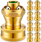 Hotop 9 Pack Big Shot Brass Hose Nozzle Adjustable Twist,3/4 Inch by HOTOP