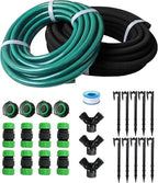 1/2 Inch x 75ft Customizable Soaker Hose System with 50ft Garden Hose, Irrigation Weeping Hose with Reinforced Fittings for Raised Garden Beds, Vegetables, Shrubs by Unknown