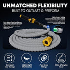 TITAN Flexible Garden Hose 25FT – Ultra Lightweight, Heavy Duty Water Hose with Brass Fittings & Jet Nozzle – Kink-Free, Non-Expanding, Durable Fabric Hose for Yard, Lawn, Car Wash, Outdoor Use - Image 4