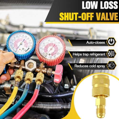 2‑Pack Low Loss Fittings HVAC, 1/4" Male‑Female Brass Refrigerant Adapter - Image 5