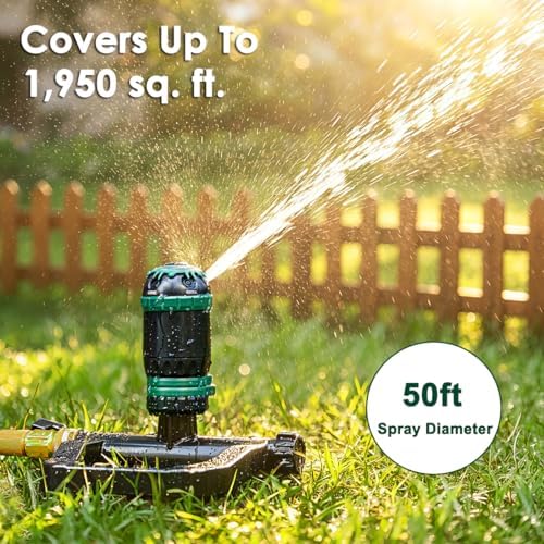 FANHAO Gear Drive Sprinkler with Metal Base, Adjustable Lawn Sprinkler - Image 5