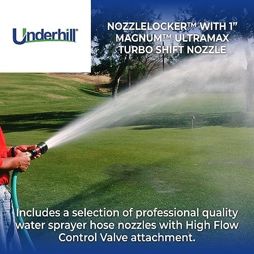 Underhill NozzleLocker Garden Water Hose Nozzle Kit, Sprayer, Jet, Fog, Mister, Heavy-Duty Metal and Rubber, with 1 InchMagnum UltraMax Turbo Shift Nozzle, HP-K5 - Image 2