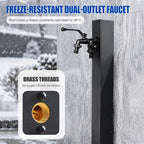Outdoor Faucet Stand with Hose Holder, Freestanding Garden Water Column, Stainless Steel Outdoor Water Station for Garden Hose Connection - Image 6