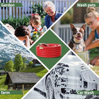 Guitrees 25FT 5/8 Heavy Duty Rubber Garden Hose - 300psi Working, 1000psi Burst - Hot/Cold Water - Five-Layered Braiding for Durability - Versatile for Gardening, Agriculture, Construction(Red) - Image 6