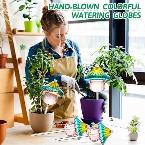 11 oz Large Plant Watering Globes 4 Pack Glass Self Watering Globes - Image 3