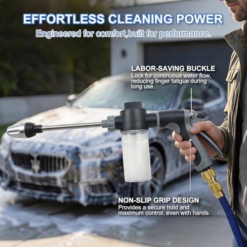 Hose Hawk Pro Pressure Washer Gun, High Pressure Hose Nozzle with 4 Spray Modes, Adjustable Handheld Pressure Washer Nozzle for 3/4" Garden Hose, Watering Sprayer for Car Yard Patio Pets Washing (C) - Image 2