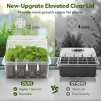 MIXC 6 Pack Seed Starter Kit with Grow Light, Humidity Dome, Transparent - Image 2