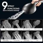 Cobbe 9 Spray Modes Handheld Shower Head, Water-Saving, Matte Black - Image 2