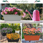 12Pcs 17Inches Rectangle Planter Box with Drainage Holes and Trays - Image 5
